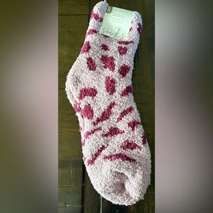 Summer & Rose Pink and Red Fuzzy Socks Trio